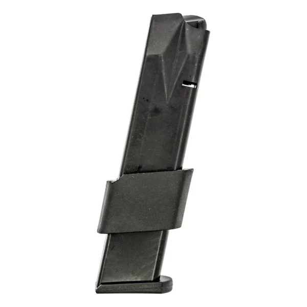 ProMag FN Reflex handgun magazine in black with extended sleeve, angled side view