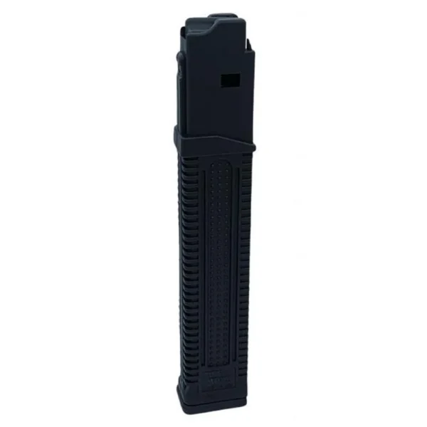 ProMag CZ Scorpion Rifle Magazine, black, front view with ribbed body