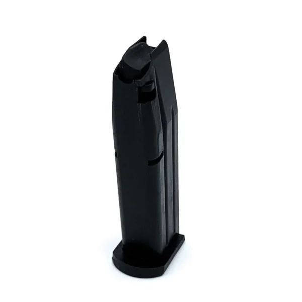 Promag Mossberg MC2 black handgun magazine, upright three-quarter view with extended base
