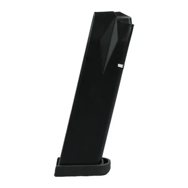 ProMag Sig Sauer P226 black handgun magazine, angled side view with extended base plate