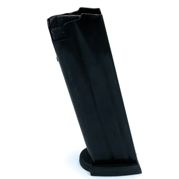 Promag H&K VP9 magazine, black angled side view with extended baseplate