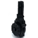 Promag Shadow Systems CR920 Handgun Magazine Drum Black, upright front-side view