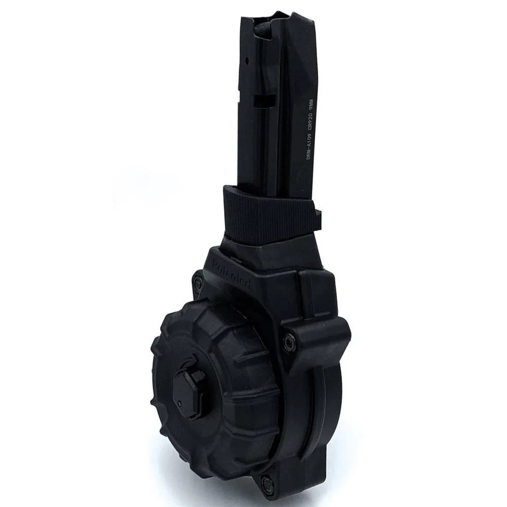 primary-37647 Promag Shadow Systems CR920 Handgun Magazine Drum Black, upright front-side view