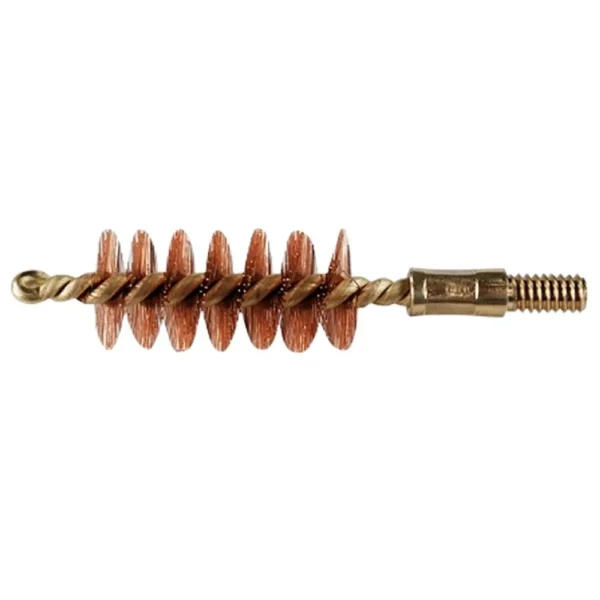 Pro-Shot Benchrest Pistol Bore Brush, side view with bronze bristles and brass core