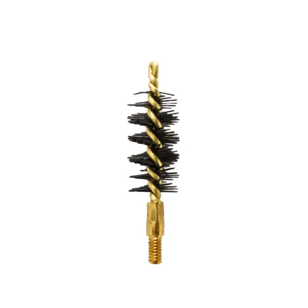Pro-Shot Nylon Pistol Bore Brush, upright with black bristles and brass core