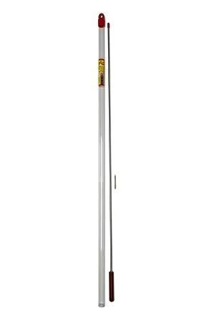 Pro-Shot 36-inch Rifle Cleaning Rod with Jag, full-length silver rod with red end caps