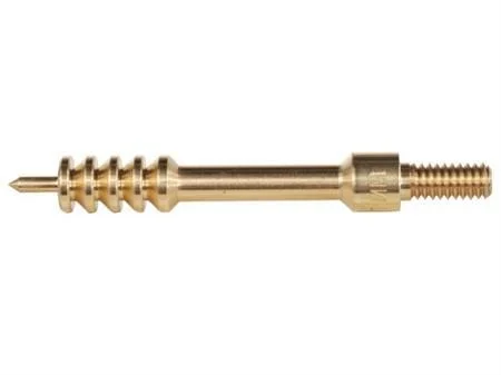 Pro-Shot Benchrest Quality Spear-Tip Brass Jag, brass side view with pointed tip and threaded end