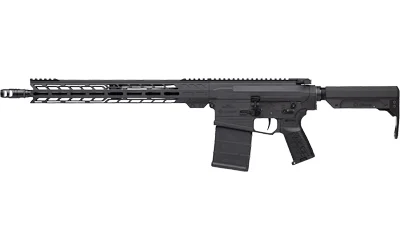 CMMG Resolute MK3, right-side view of black rifle with magazine, long handguard and adjustable stock