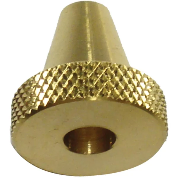 Pro-Shot Brass Muzzle Guard, gold-tone conical guard with knurled ring and center hole