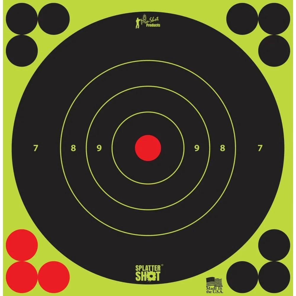 primary-37804 Pro-Shot Products Pro-Shot 6" SplatterShot Green Bullseye Targets 12/ct