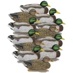 Higdon Legacy Mag Mallard duck decoys with flocked green and brown heads, side views