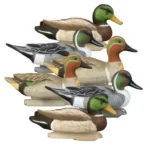 Higdon Late Season Puddle Pack, six painted duck decoys in mallard, pintail and teal patterns