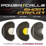 Higdon Outdoors Power Calls Short Circuit Combo Pack, front package view with three turkey calls