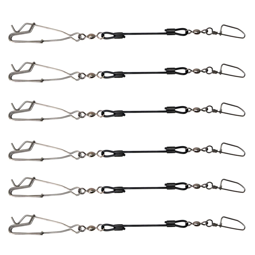 primary-37908 Higdon Battleship Jerk Rig Clips, six black cords with silver clips and swivels