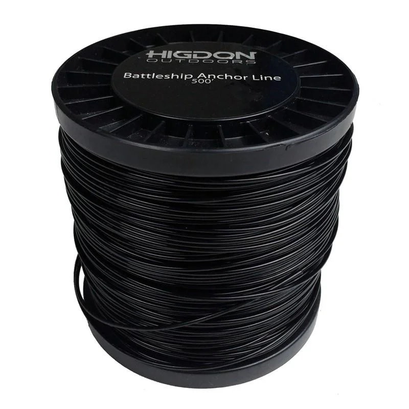 primary-37911 Higdon Outdoors Nylon Non Tangle Decoy Line, black line wound around a black plastic spool