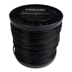 Higdon Outdoors Nylon Non Tangle Decoy Line, black line wound around a labeled spool