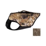 Higdon Outdoors Versa Vest, side view with Mossy Oak Bottomland panels and black straps
