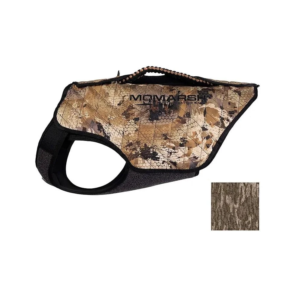 primary-37942 Higdon Outdoors Versa Vest, side view with Mossy Oak Bottomland panels and black straps