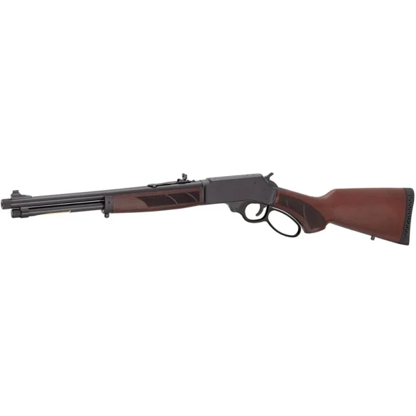 HENRY H9 PROTECTOR brown and black lever-action rifle, right-side view with threaded barrel