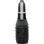Higdon Outdoors Riven Menace Elk Mouth Call, black front view with exposed gray reed