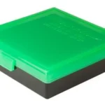 Berry's Ammo Box #008, closed box in zombie green and black, angled top view