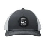Higdon Outdoors Riven Logo Patch Hat grey front with white mesh back and square logo patch