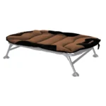 Higdon Outdoors MOmarsh Home Cot Replacement Cover chocolate brown on raised cot, side view