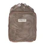 Higdon Stand Alone Mesh Decoy Bag, brown front view with mesh panel, zipper and carry handle