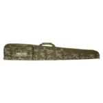 Higdon Outdoors Floating Gun Case, side view in green-brown camouflage with carry handles