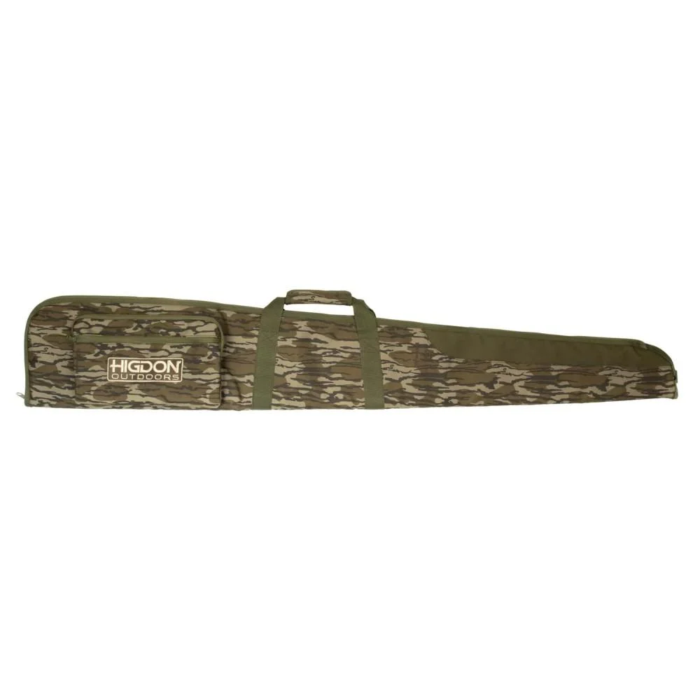 primary-38054 Higdon Outdoors Floating Gun Case, side view in green-brown camouflage with carry handles