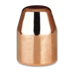 Berry's Superior Plated Pistol Bullets, copper-coloured flat-point bullet in close-up