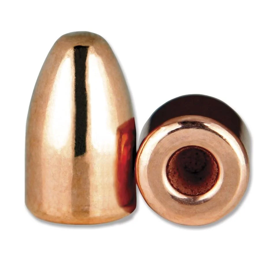 primary-38066 Berry's Superior Plated Handgun Bullets, copper-colored bullet shown from side and base