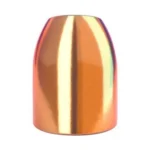 Berry's Superior Plated Pistol Bullets, copper-colored bullet shown upright in close view