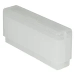 Berry's Ammo Box #109, clear rectangular plastic box with hinged lid, angled top view