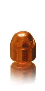 Berry's Superior Plated Pistol Bullets, single copper-coloured round-nose bullet upright