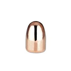 Berry's Superior Plated Pistol Bullets copper-coloured hollow-point bullet in front view