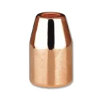 Berry's Superior Plated Handgun Bullets, close side view of a copper-coloured hollow-point bullet