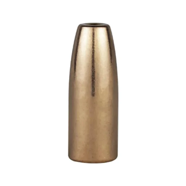 Berry's Superior Plated Rifle Bullets, single copper-coloured round-nose bullet, front view