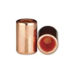 Berry's Superior Plated Pistol Bullets, copper-coloured side and base views