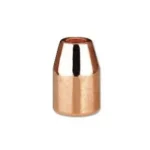 Berry's Superior Plated Pistol Bullets, copper-coloured hollow point bullet in front angled view