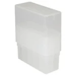 Berry's Ammo Box, translucent rectangular box with fitted lid, three-quarter view