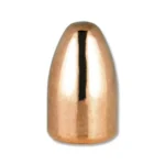 Berry's Superior Plated Handgun Bullets, front view of one copper-colored round-nose bullet