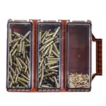 Berry's Mfg Berrys Ammo Can Tri-Can red utility box, open top view with three compartments