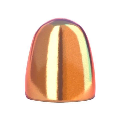 primary-38231 Berry's Superior Plated Pistol Bullets, copper-coloured round-nose bullet in close-up front view
