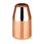 Berry's Superior Plated Handgun Bullets single copper-colored flat-point bullet, side view
