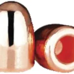 Berry's Superior Plated Pistol Bullets, copper-coloured round nose bullet and sectioned view