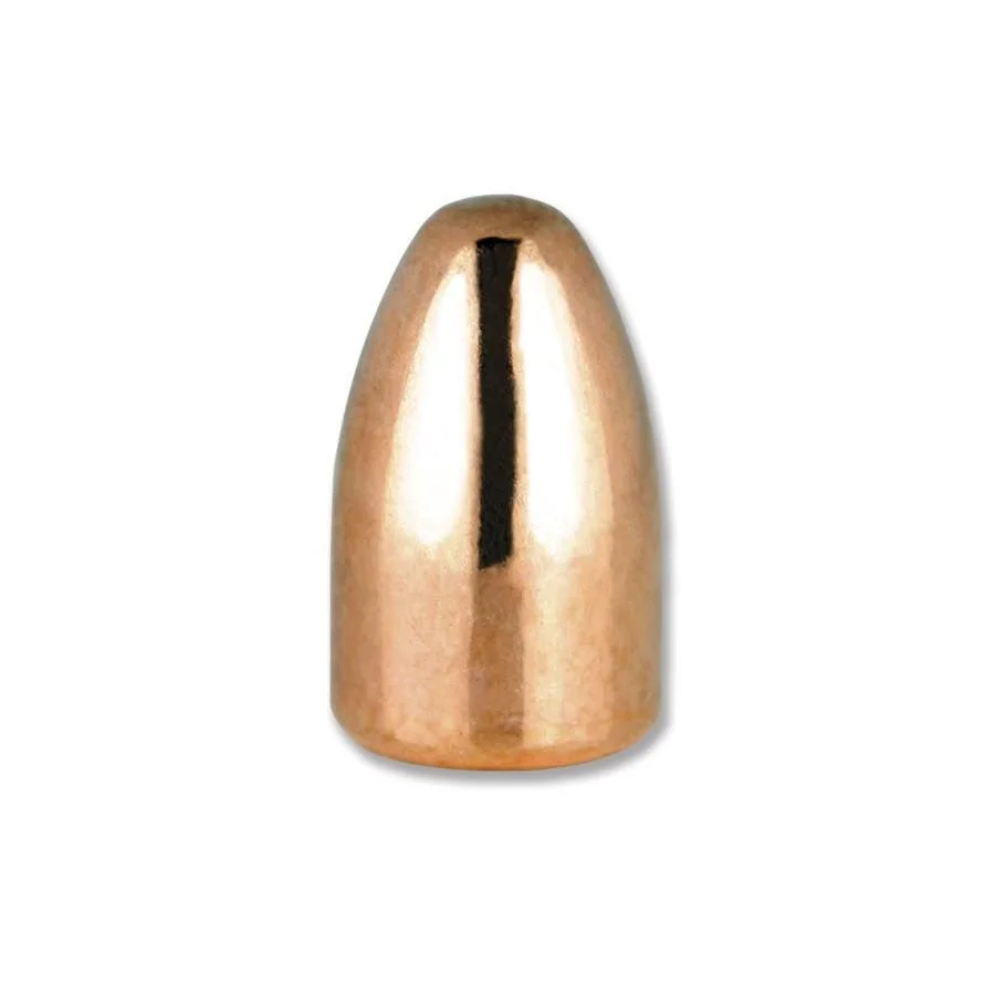 primary-38252 Berry's Superior Plated Pistol Bullets copper-colored round-nose bullet, front view