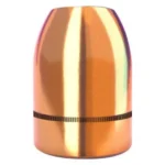 Berry's Superior Plated Pistol Bullets, close-up side view of copper-colored round-nose bullet