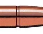 Swift A-Frame Rifle Bullets, copper-colored bullet in side view with green exposed tip
