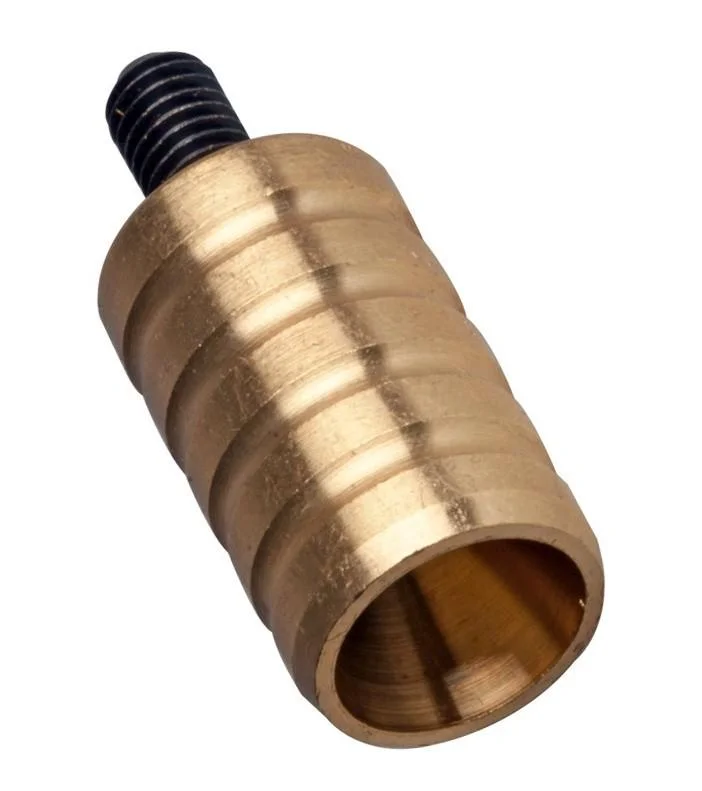 primary-38349 Barnes Spitfire TMZ & T-EZ aligner tool, angled view of brass body and black threaded end